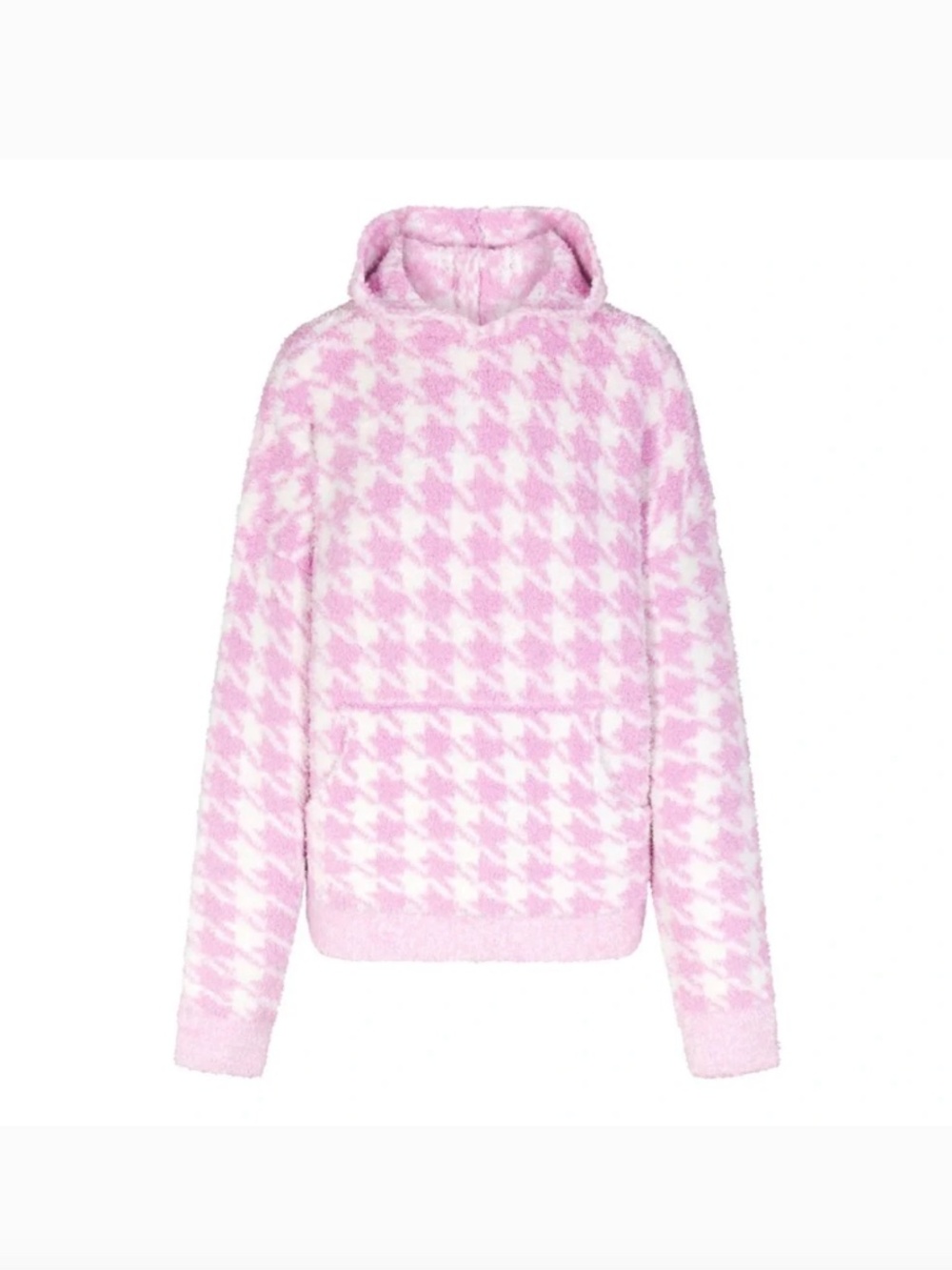 SKIMS Cozy Unisex Hoodie NWT in Petal Houndstooth in Size XXS/XS